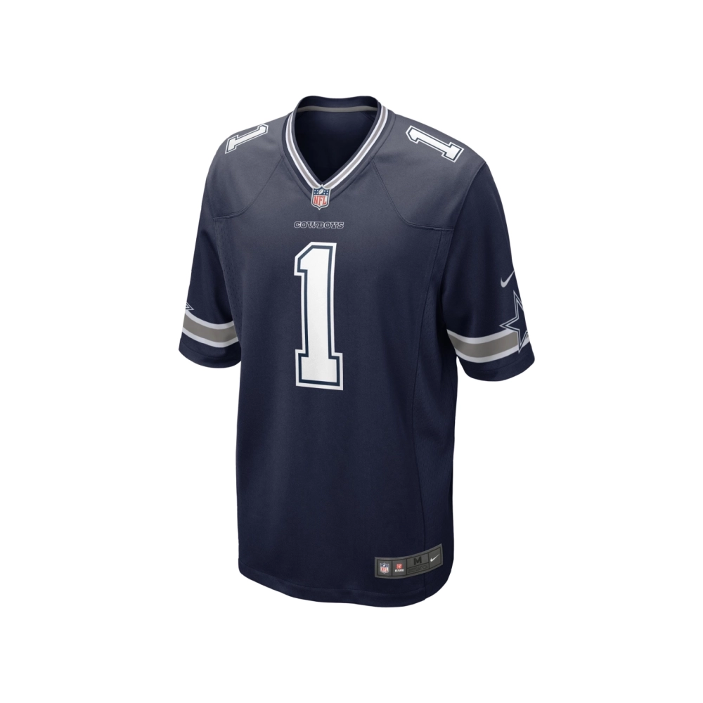 Mens Dallas Cowboys Number 1 Groom Navy Game Jersey