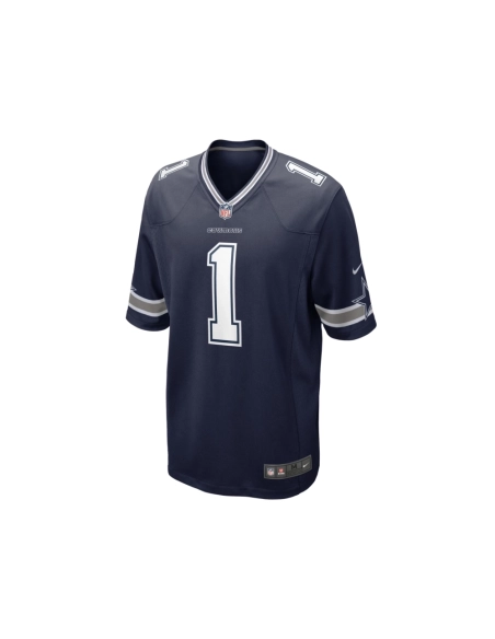 Mens Dallas Cowboys Number 1 Groom Navy Game Jersey