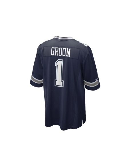 Mens Dallas Cowboys Number 1 Groom Navy Game Jersey