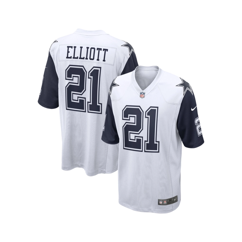 Mens Dallas Cowboys Ezekiel Elliott White Alternate Game Jersey