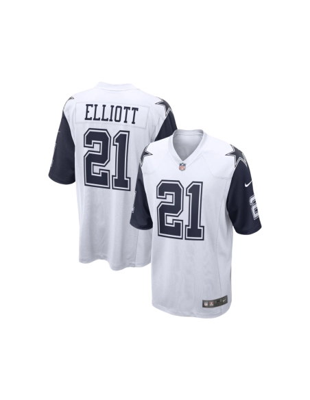 Mens Dallas Cowboys Ezekiel Elliott White Alternate Game Jersey