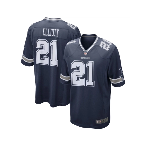 Mens Dallas Cowboys Ezekiel Elliott Navy Game Team Jersey