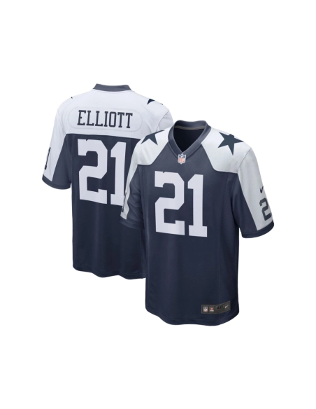 Mens Dallas Cowboys Ezekiel Elliott Navy Alternate Game Team Jersey