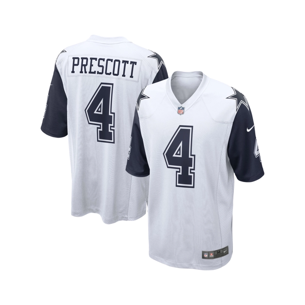 Mens Dallas Cowboys Dak Prescott White Alternate Game Jersey