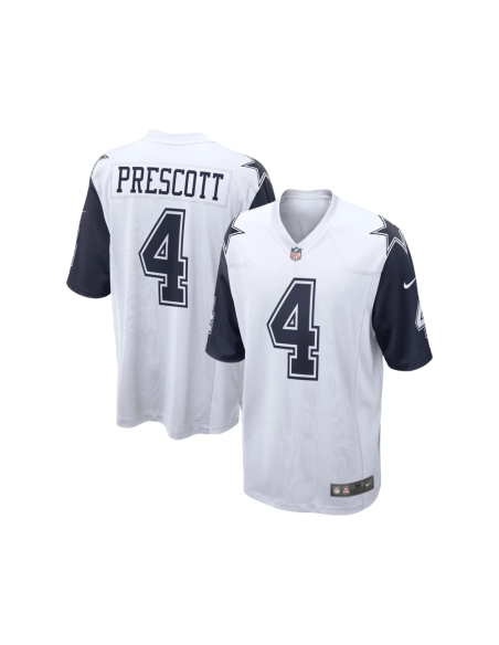 Mens Dallas Cowboys Dak Prescott White Alternate Game Jersey