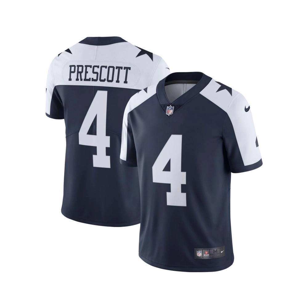 Mens Dallas Cowboys Dak Prescott Navy Alternate Vapor Limited Jersey