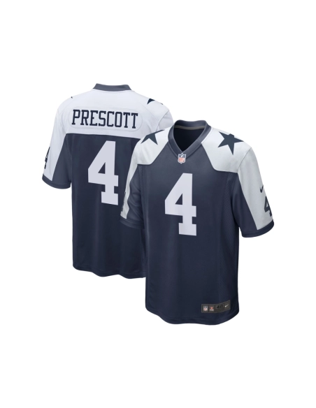 Mens Dallas Cowboys Dak Prescott Navy Alternate Game Team Jersey