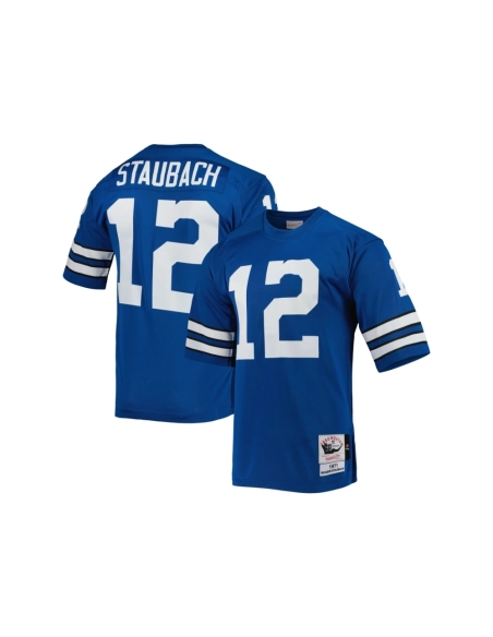 Mens Dallas Cowboys 1971 Roger Staubach Royal Throwback Retired Player Jersey