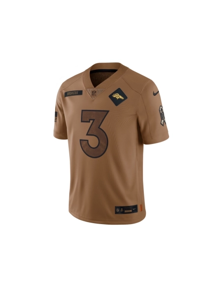 Womens Denver Broncos Russell Wilson Brown 2023 Salute To Service Limited Jersey