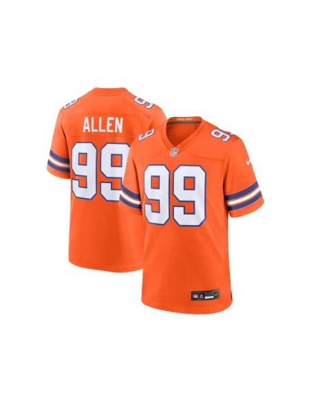 Mens Denver Broncos Zach Allen Orange Mile High Collection 1977 Throwback Player Game Jersey
