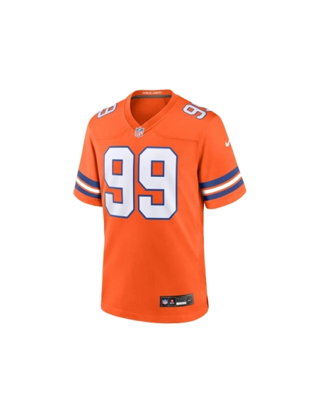 Mens Denver Broncos Zach Allen Orange Mile High Collection 1977 Throwback Player Game Jersey