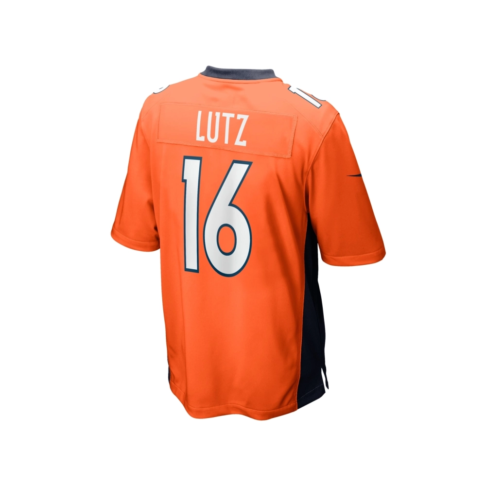 Mens Denver Broncos Wil Lutz Orange Game Jersey