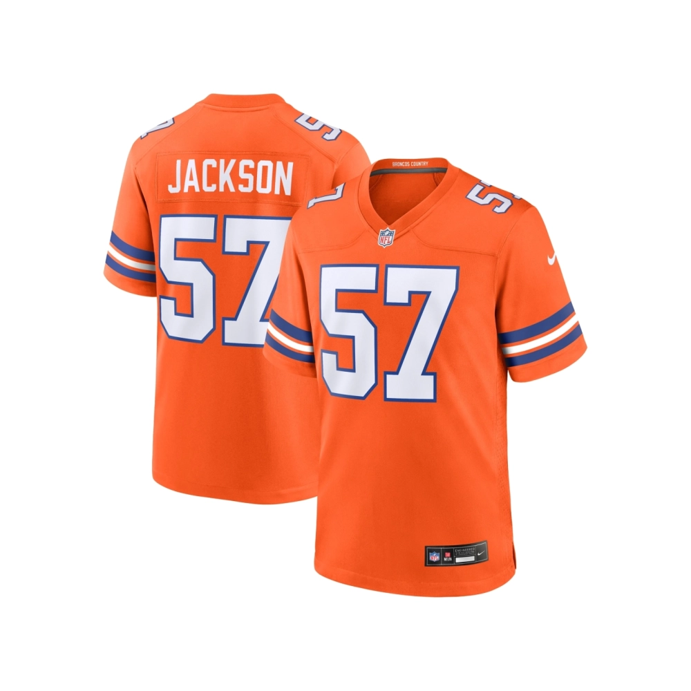 Mens Denver Broncos Tom Jackson Orange Mile High Collection 1977 Throwback Retired Player Game Jersey