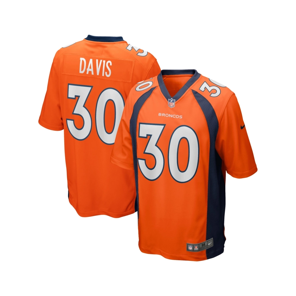 Mens Denver Broncos Terrell Davis Orange Game Retired Player Jersey
