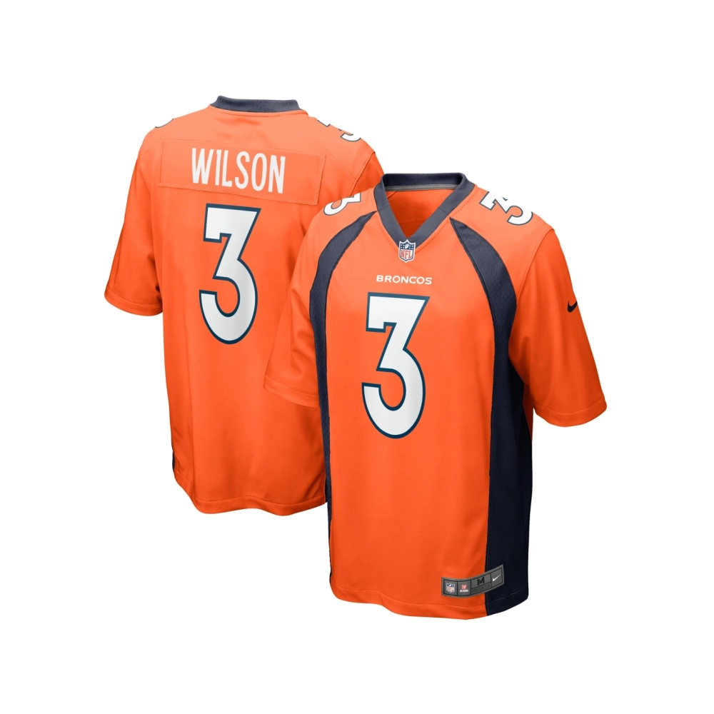 Mens Denver Broncos Russell Wilson Orange Game Jersey