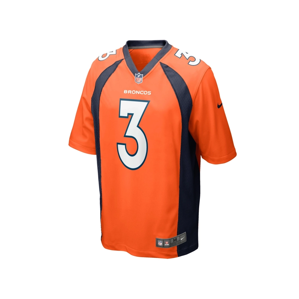 Mens Denver Broncos Russell Wilson Orange Game Jersey
