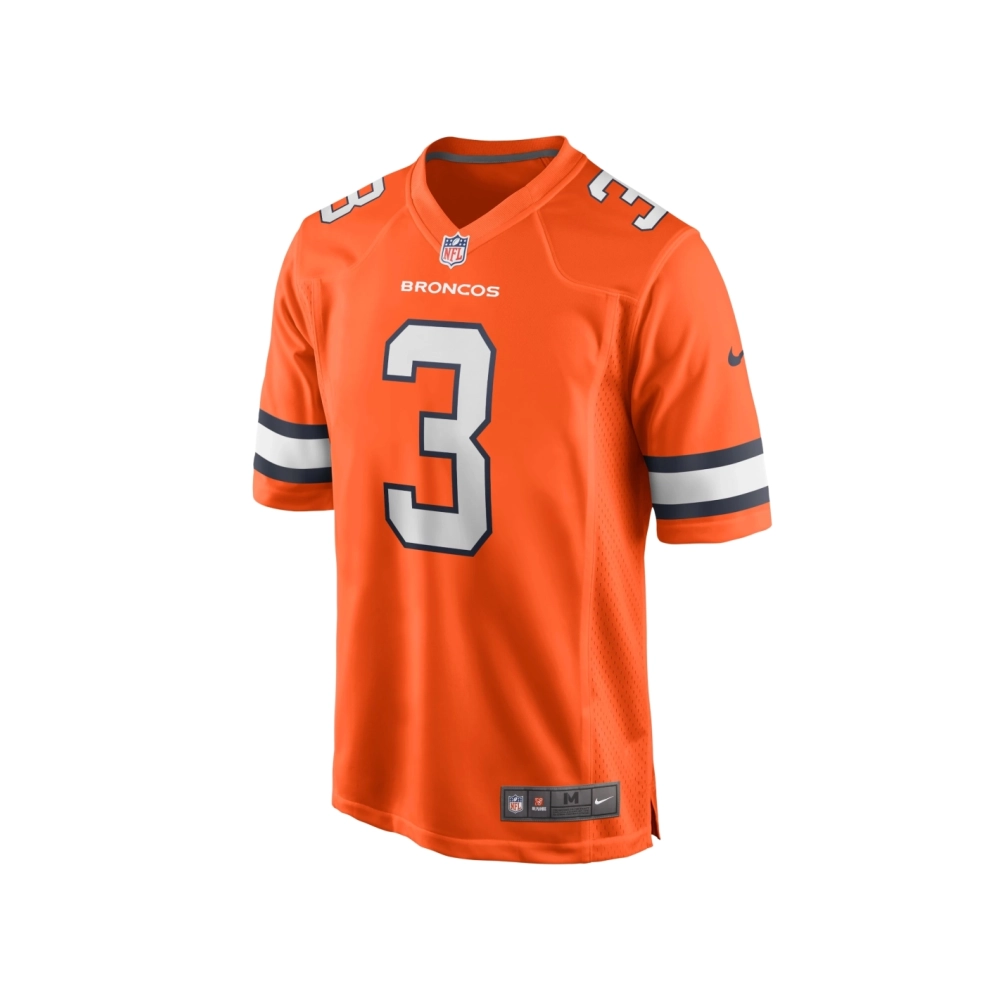 Mens Denver Broncos Russell Wilson Orange Alternate Game Jersey