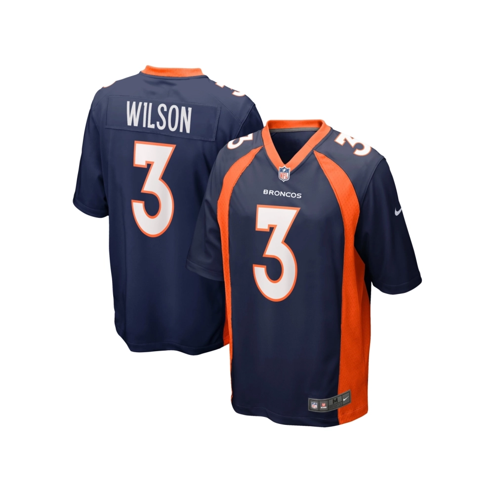 Mens Denver Broncos Russell Wilson Navy Alternate Game Jersey