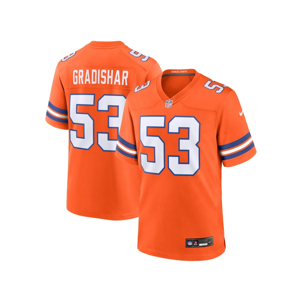 Mens Denver Broncos Randy Gradishar Orange Mile High Collection 1977 Throwback Retired Player Game Jersey