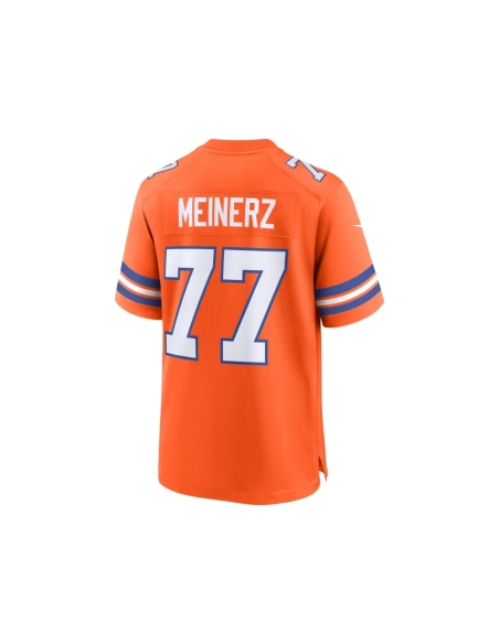 Mens Denver Broncos Quinn Meinerz Orange Mile High Collection 1977 Throwback Player Game Jersey