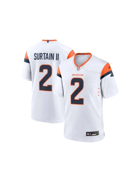 Mens Denver Broncos Patrick Surtain II White Mile High Collection Game Jersey