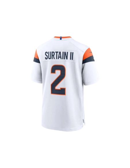 Mens Denver Broncos Patrick Surtain II White Mile High Collection Game Jersey