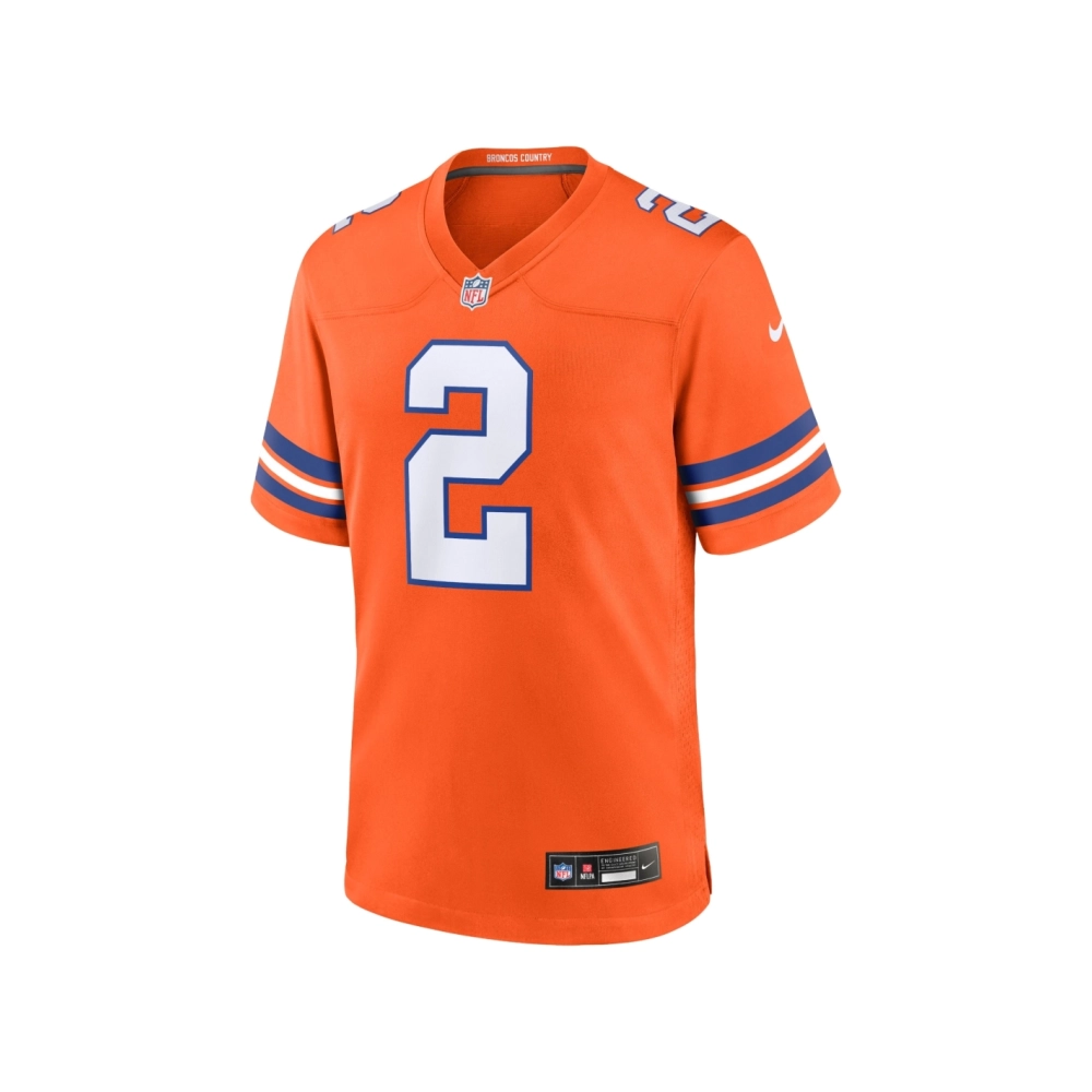 Mens Denver Broncos Patrick Surtain II Orange Mile High Collection 1977 Throwback Player Game Jersey