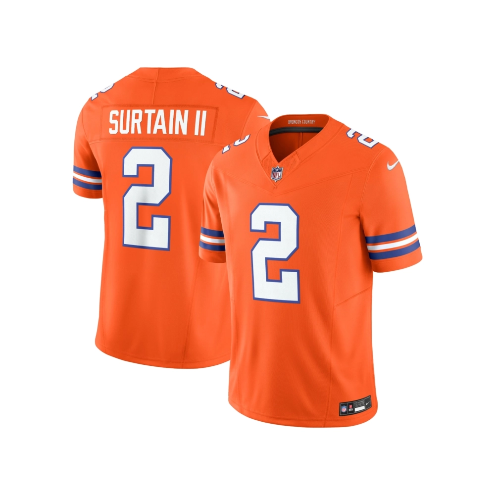 Mens Denver Broncos Patrick Surtain II Orange Alternate Mile High Collection 1977 Throwback Vapor F.U.S.E. Limited Jersey