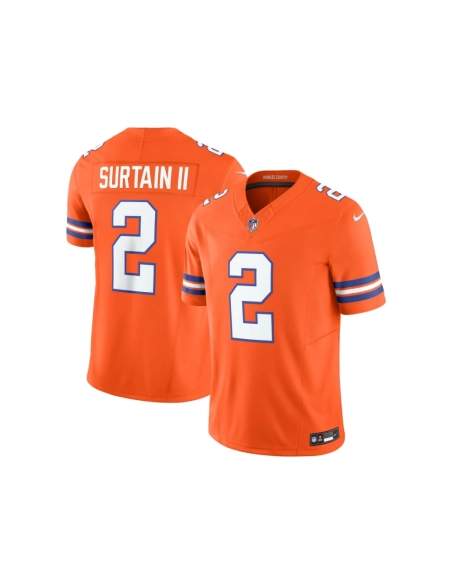 Mens Denver Broncos Patrick Surtain II Orange Alternate Mile High Collection 1977 Throwback Vapor F.U.S.E. Limited Jersey