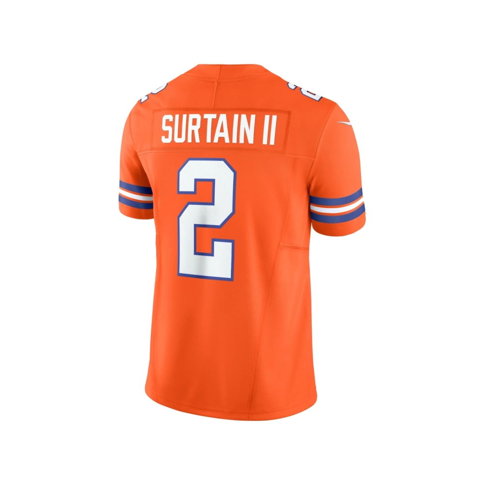 Mens Denver Broncos Patrick Surtain II Orange Alternate Mile High Collection 1977 Throwback Vapor F.U.S.E. Limited Jersey