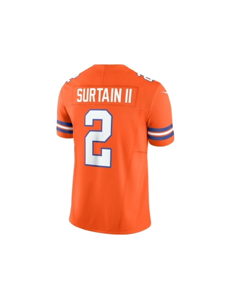 Mens Denver Broncos Patrick Surtain II Orange Alternate Mile High Collection 1977 Throwback Vapor F.U.S.E. Limited Jersey