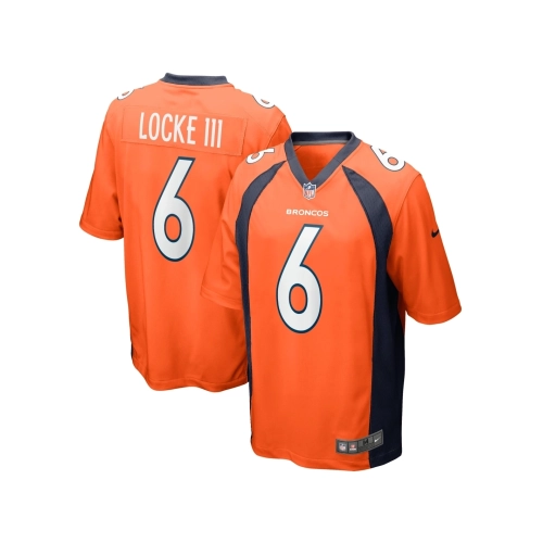 Mens Denver Broncos P.J. Locke Orange Game Player Jersey