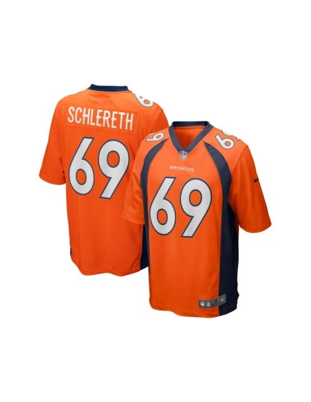 Mens Denver Broncos Mark Schlereth Orange Game Retired Player Jersey