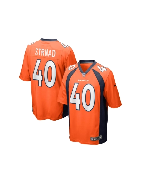Mens Denver Broncos Justin Strnad Orange Game Jersey