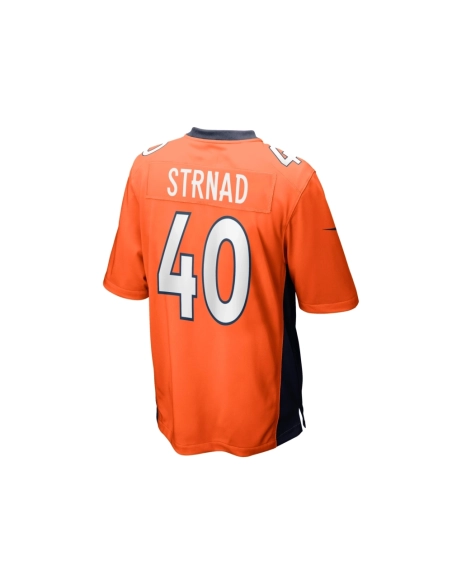 Mens Denver Broncos Justin Strnad Orange Game Jersey