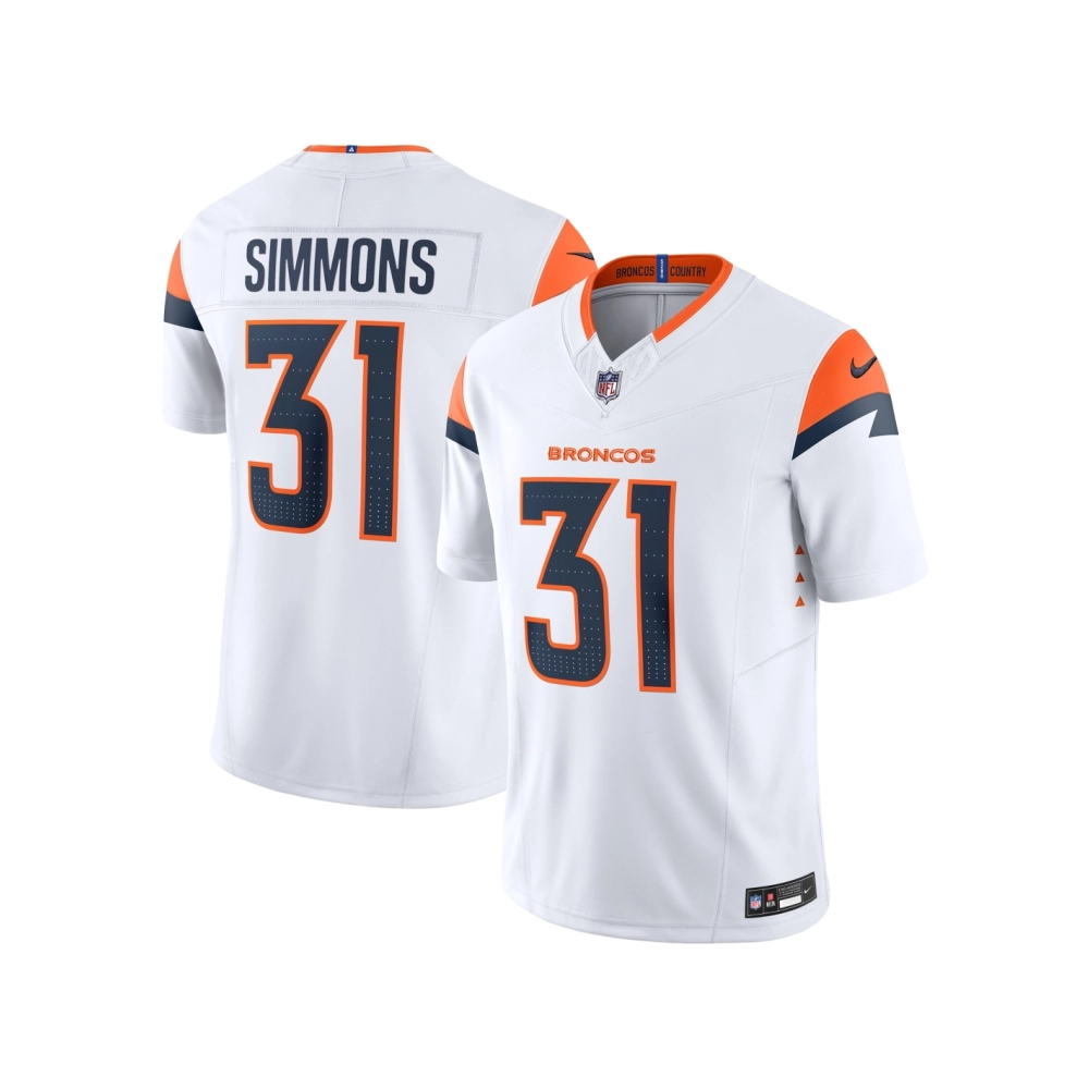 Mens Denver Broncos Justin Simmons White Vapor F.U.S.E. Limited Jersey