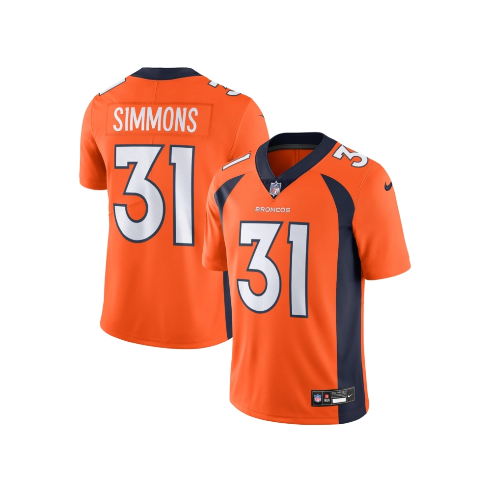 Mens Denver Broncos Justin Simmons Orange Vapor Untouchable Limited Jersey