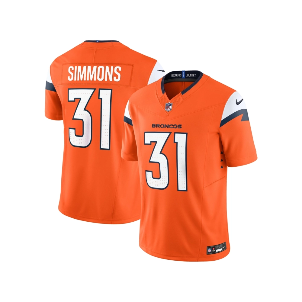 Mens Denver Broncos Justin Simmons Orange Vapor F.U.S.E. Limited Jersey