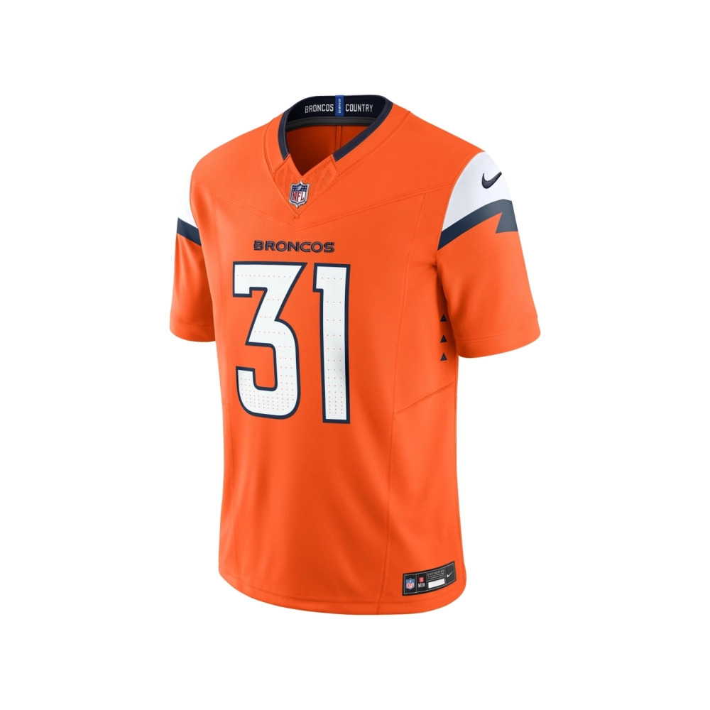 Mens Denver Broncos Justin Simmons Orange Vapor F.U.S.E. Limited Jersey