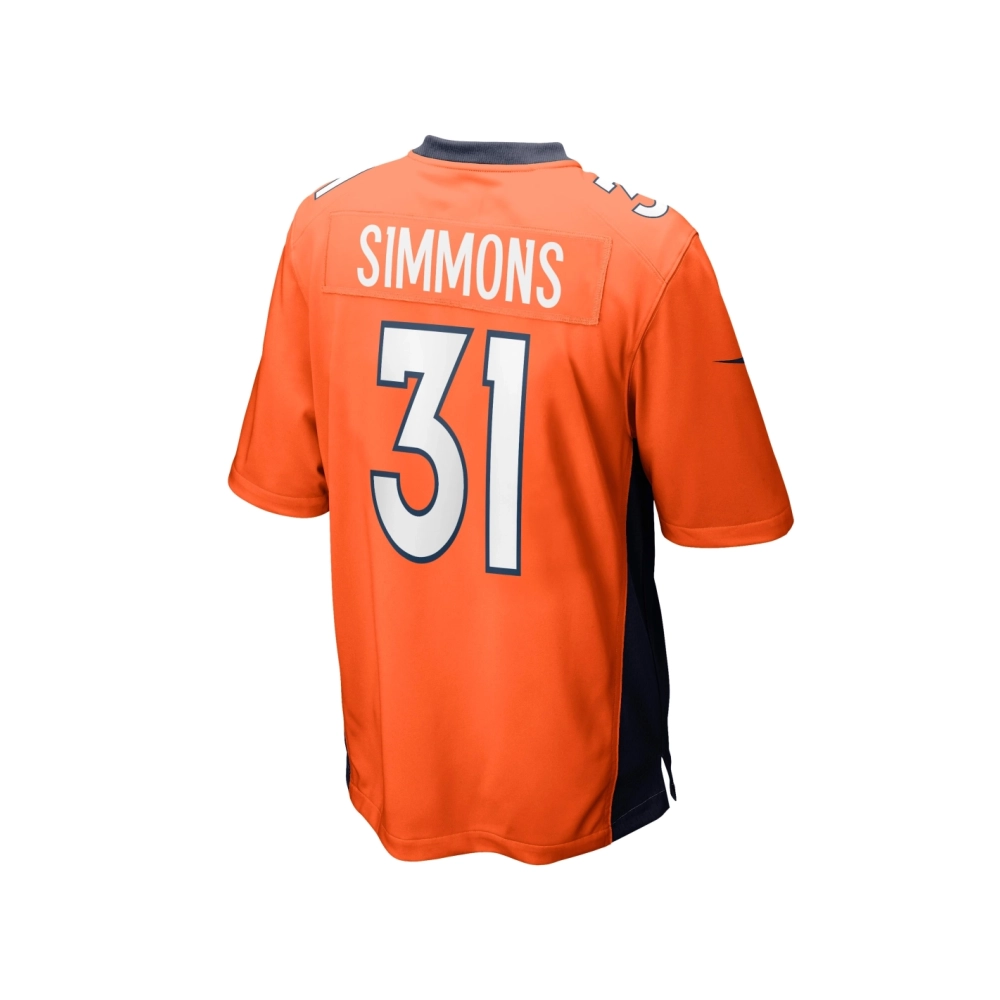 Mens Denver Broncos Justin Simmons Orange Game Jersey
