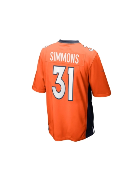 Mens Denver Broncos Justin Simmons Orange Game Jersey