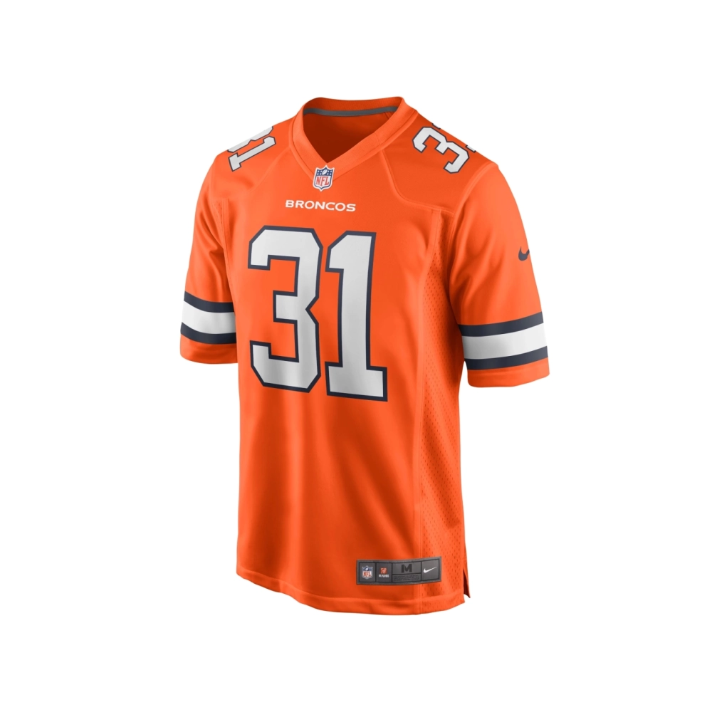 Mens Denver Broncos Justin Simmons Orange Alternate Game Jersey