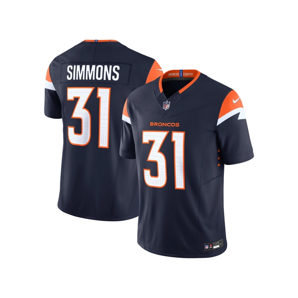 Mens Denver Broncos Justin Simmons Navy Vapor F.U.S.E. Limited Jersey