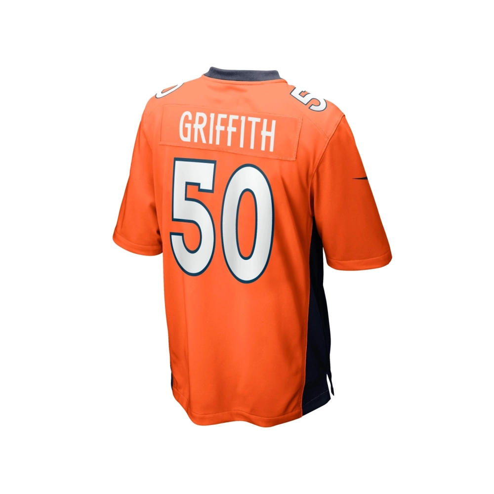 Mens Denver Broncos Jonas Griffith Orange Game Jersey