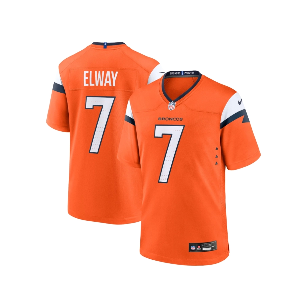 Mens Denver Broncos John Elway Orange Mile High Collection Retired Player Game Jersey