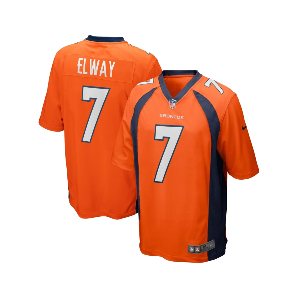 Mens Denver Broncos John Elway Orange Game Retired Player Jersey