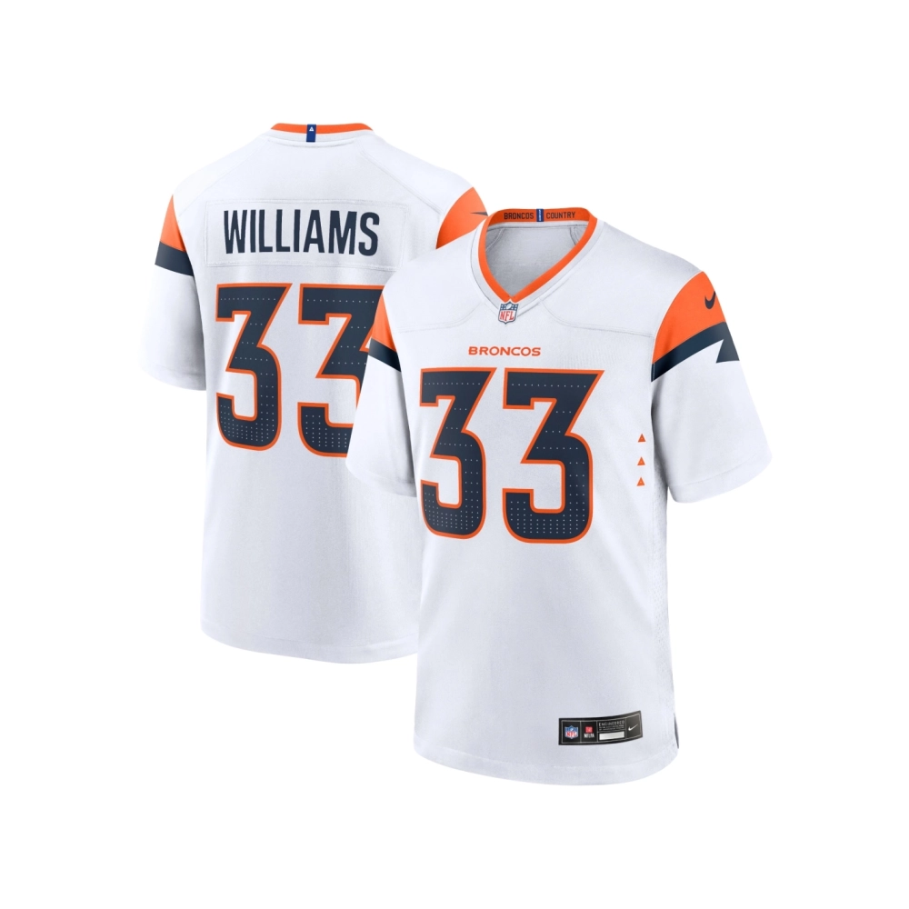Mens Denver Broncos Javonte Williams White Mile High Collection Game Jersey