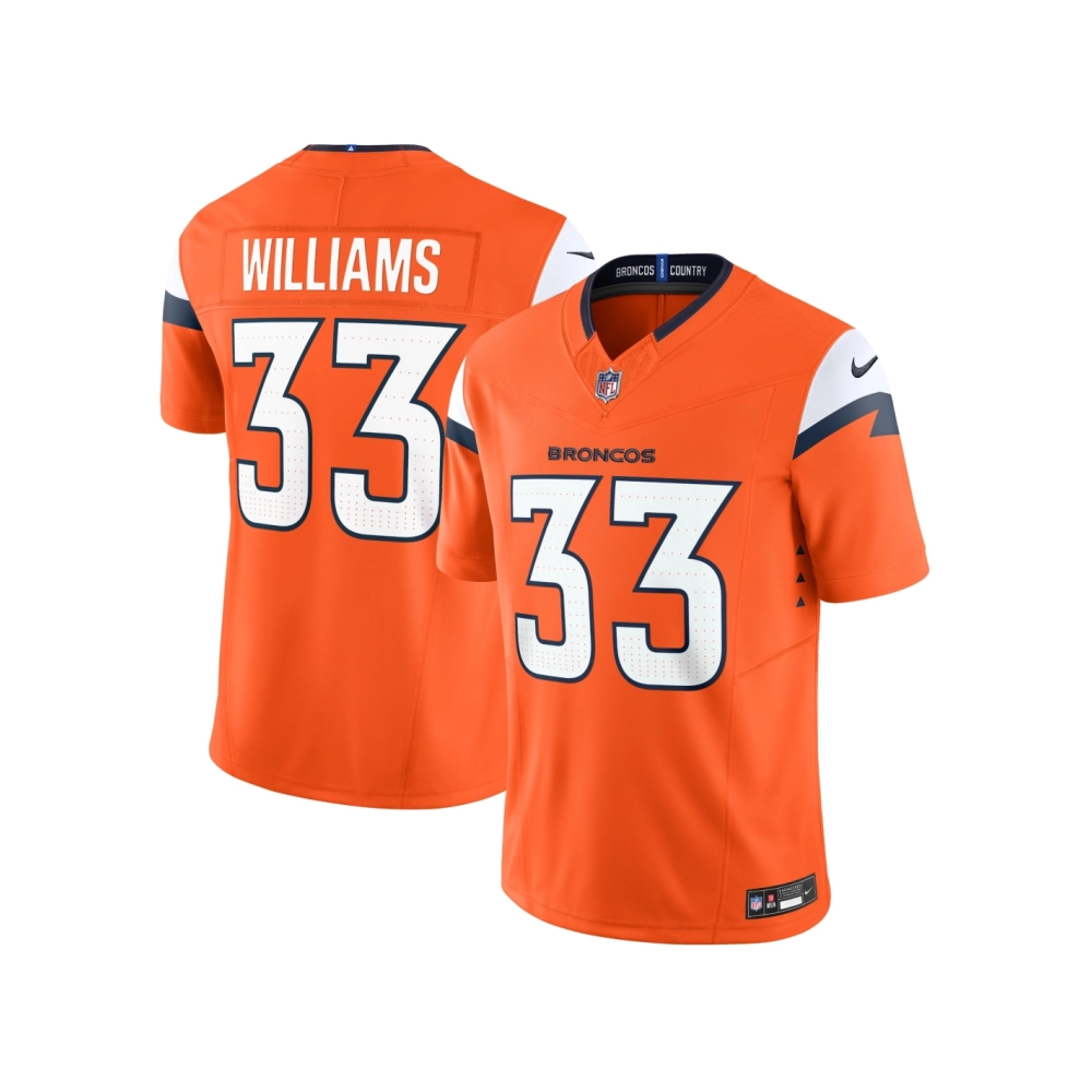 Mens Denver Broncos Javonte Williams Orange Mile High Collection Vapor F.U.S.E. Limited Jersey