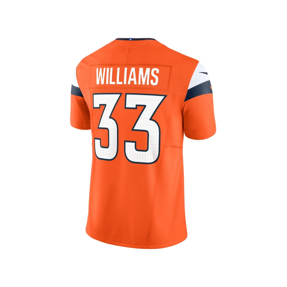 Mens Denver Broncos Javonte Williams Orange Mile High Collection Vapor F.U.S.E. Limited Jersey