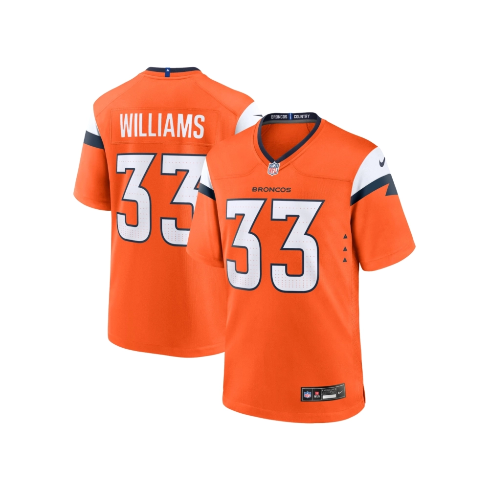 Mens Denver Broncos Javonte Williams Orange Mile High Collection Game Jersey
